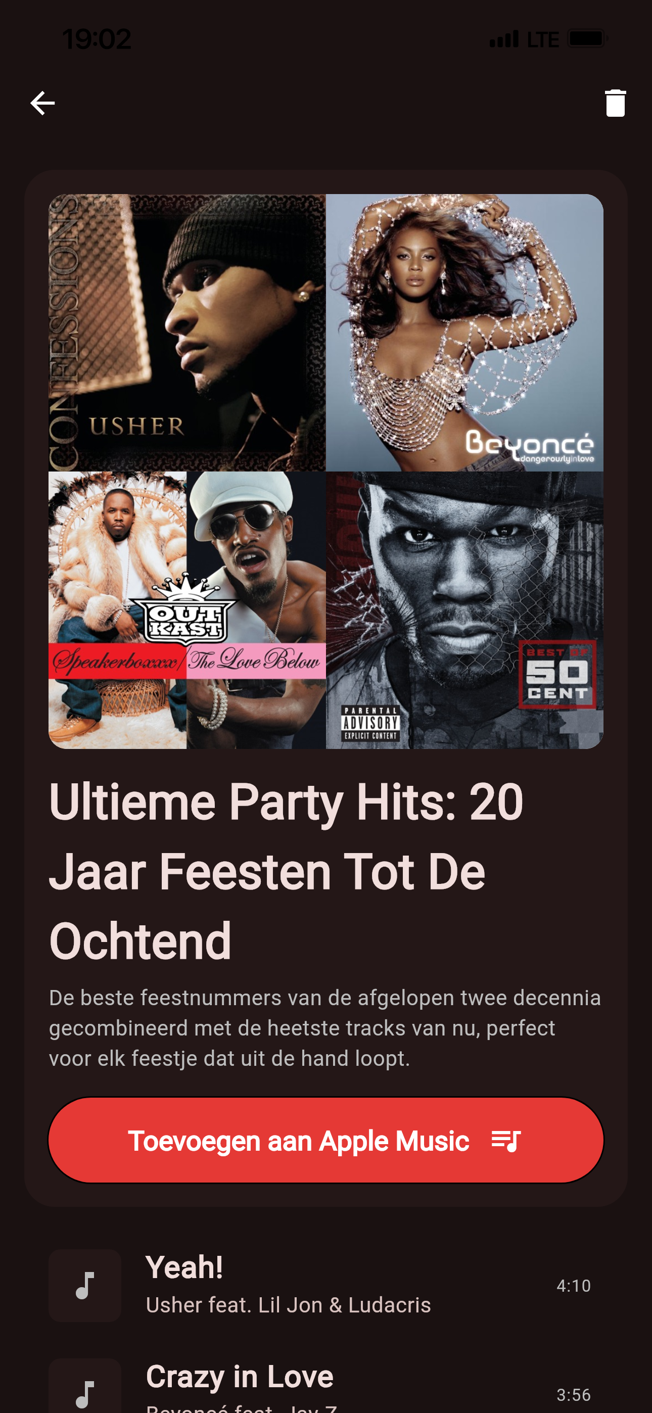 Toevoegen aan Apple Music